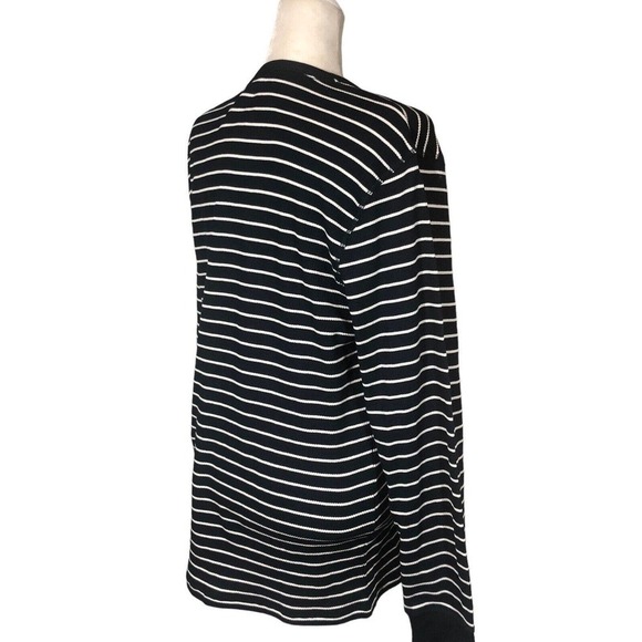 Tommy Hilfiger Mens Size L Striped Navy White Waffle Knit Pullover Preppy New - Picture 10 of 11